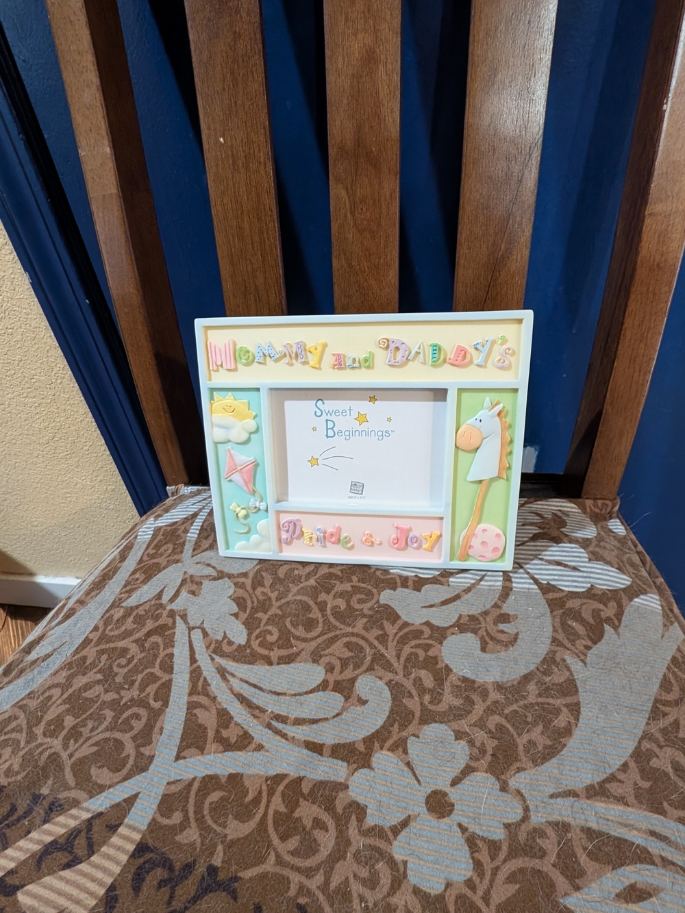 Russ Baby Sweet Beginnings Mommy Daddy Pride & Joy Baby Photo Frame w Box